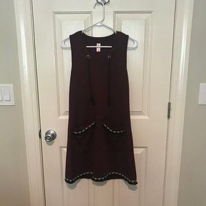 Maroon V neck Dress